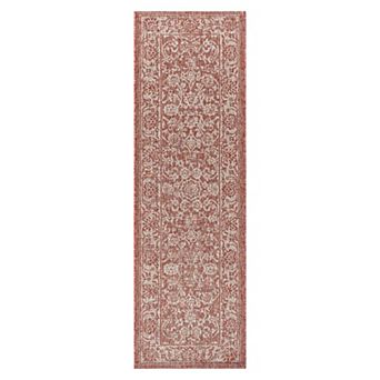 Tela Bohemian Textured Weave Floral Indoor/Outdoor Area Rug