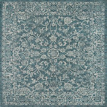 Tela Bohemian Textured Weave Floral Indoor/Outdoor Area Rug