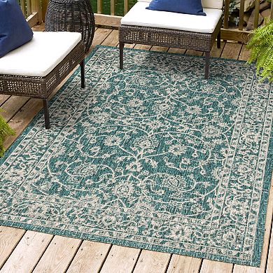Palazzo Vine And Border Textured Weave Indoor/outdoor Area Rug