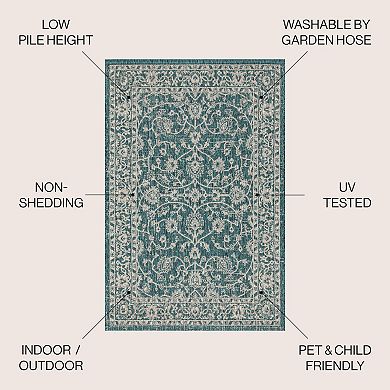 Palazzo Vine And Border Textured Weave Indoor/outdoor Area Rug