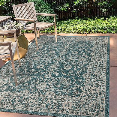 Palazzo Vine And Border Textured Weave Indoor/outdoor Area Rug