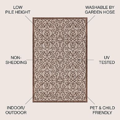 Madrid Vintage Filigree Textured Weave Indoor/outdoor Area Rug