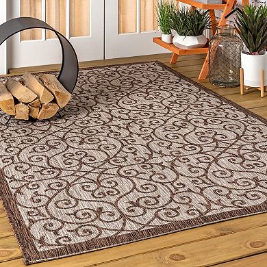 Madrid Vintage Filigree Textured Weave Indoor/outdoor Area Rug