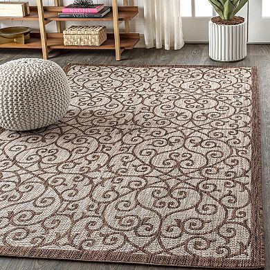 Madrid Vintage Filigree Textured Weave Indoor/outdoor Area Rug