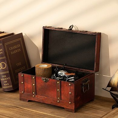 Multi-Function Vintage-Inspired Small Wooden Storage Box