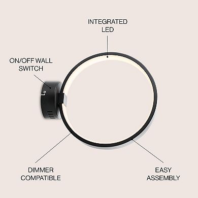 Nathaniel Dimmable Integrated Led Metal Wall Sconce
