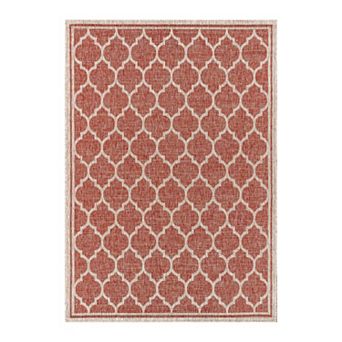 Trebol Moroccan Trellis Textured Weave Indoor/outdoor Area Rug