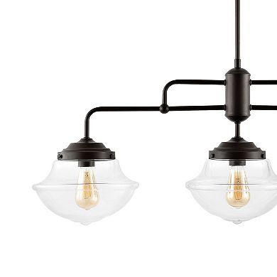 Avery Industrial Farmhouse Rustic Iron/glass Linear Led Pendant