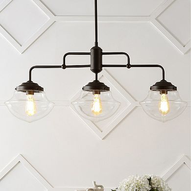 Avery Industrial Farmhouse Rustic Iron/glass Linear Led Pendant