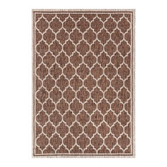 Trebol Moroccan Trellis Textured Weave Indoor/outdoor Area Rug