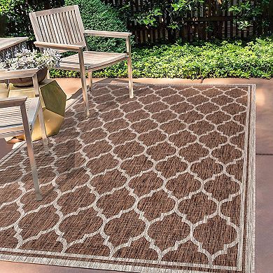 Trebol Moroccan Trellis Textured Weave Indoor/outdoor Area Rug