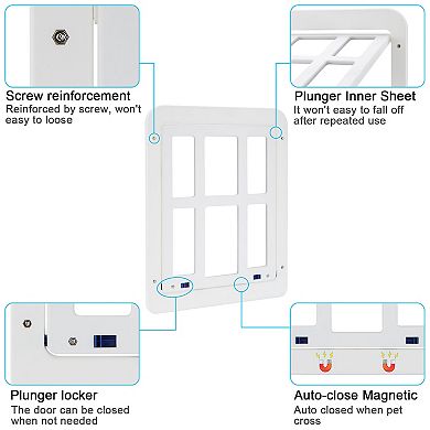 Lockable Pet Screen Door Magnetic Self-Closing Screen Door with Locking Function