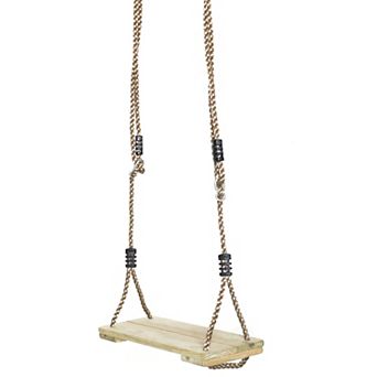 Outdoor Wooden Tree Swing with Hanging Ropes