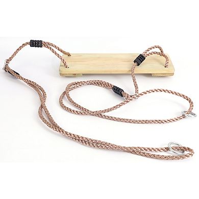 Outdoor Wooden Tree Swing with Hanging Ropes