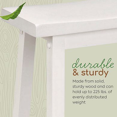 Pj Wood Saddle-seat 29 Inch Kitchen, Table, & Bar Counter Stool, White, Set Of 2