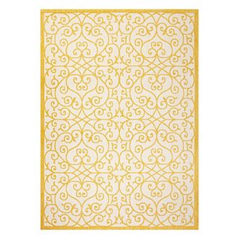Madrid Vintage Filigree Textured Weave Indoor/outdoor Area Rug