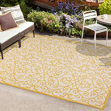 Madrid Vintage Filigree Textured Weave Indoor/outdoor Area Rug