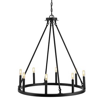 Oberto Ring Iron Rustic Farmhouse Led Chandelier