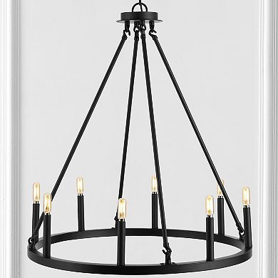 Oberto Ring Iron Rustic Farmhouse Led Chandelier