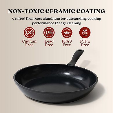Alva Energy Nonstick Ceramic Aluminum Frying Pan, Compatible with all Stovetops, Induction Safe, 11"