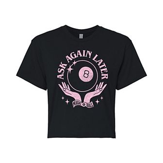 Juniors' Magic 8 Ball Ask Again Later Cropped Tee