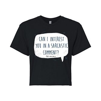 Juniors' Friends Sarcastic Comment Cropped Tee