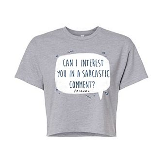 Juniors' Friends Sarcastic Comment Cropped Tee