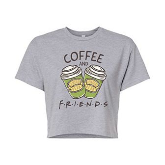 Juniors' Friends Coffee and Friends Cropped Tee