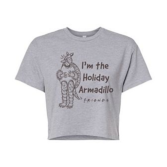 Juniors' Friends Holiday Armadillo Cropped Tee