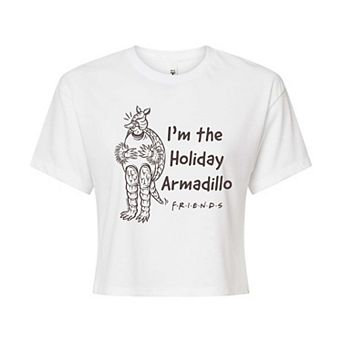 Juniors' Friends Holiday Armadillo Cropped Tee
