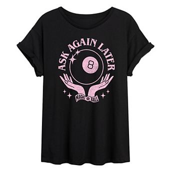 Juniors' Magic 8 Ball Ask Again Later Oversized Tee