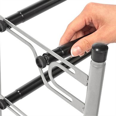 Modern Chrome Shoe Rack 2-Tier with Adjustable Flat or Angled Shelves, Stackable and Freestanding