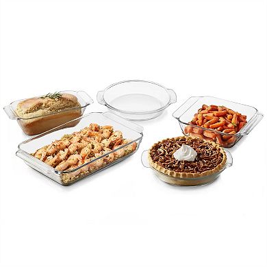 Glass 5-piece Bakeware Oven Safe Casserole Baking Dish Set - Dishwasher ...