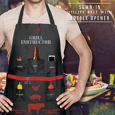 Hammer & Axe Grill Instructor Apron with Built-in Bottle Opener