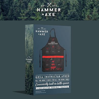 Hammer & Axe Grill Instructor Apron with Built-in Bottle Opener