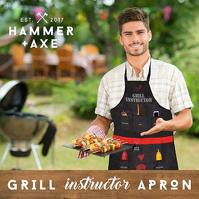 Hammer & Axe Grill Instructor Apron with Built-in Bottle Opener