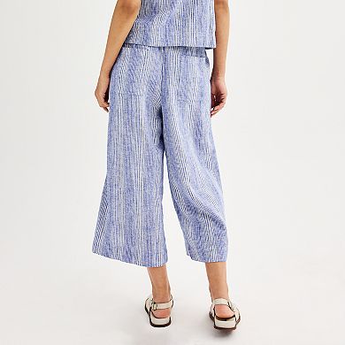 Women's Sonoma Goods For Life Flowy Cropped Linen Blend Pants