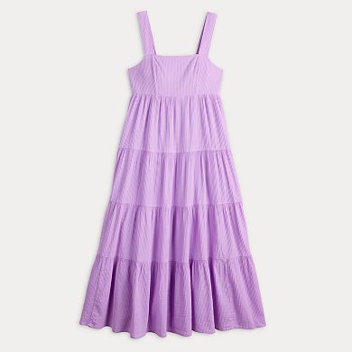 Juniors' SO® Square Neck Tiered Midi Dress