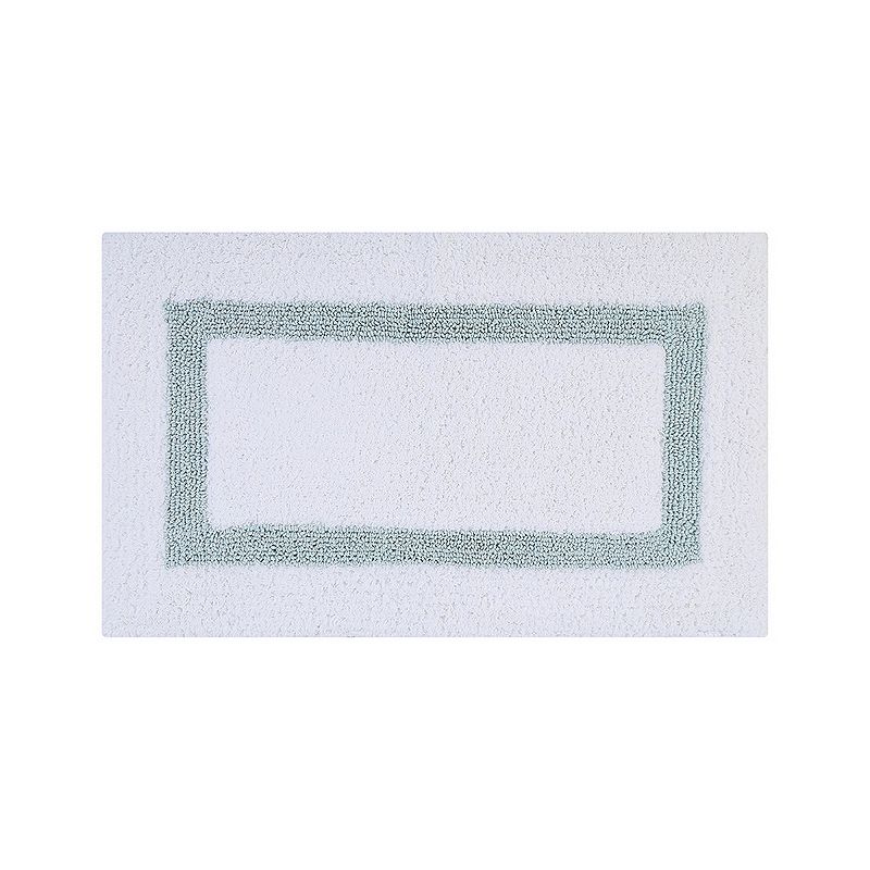 Better Trends Hotel Collection 100% Cotton 20  x 60  Bath Rug - White/Blue