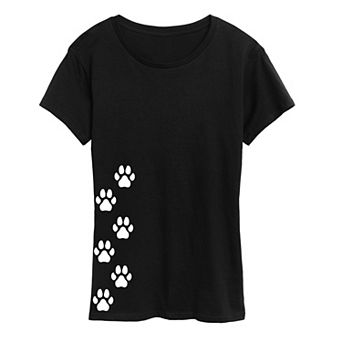 Women's Vertical Pawprints Graphic Tee