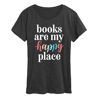 Women's Books Are My Happy Place Graphic Tee