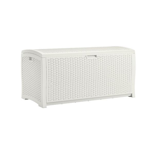 Suncast Wicker Deck Box - White