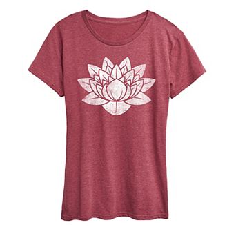Women's Lotus Flower Distressed Graphic Tee