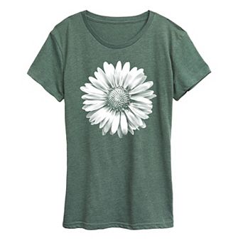 Women's White Daisy Graphic Tee