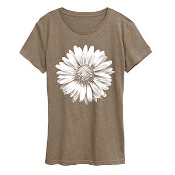 Women's White Daisy Graphic Tee