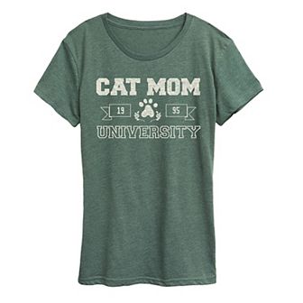 Women's Cat Mom University Graphic Tee