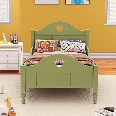 Macaron Twin Size Toddler Bed With Side Safety Rails And Headboard And Footboard