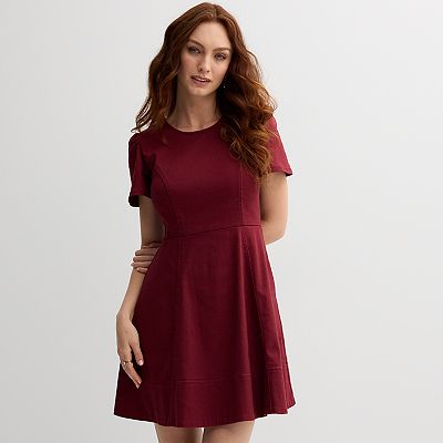 white christmas dresses Denim Front Pockets Dress Burgundy – Clothe Boutique