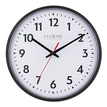 La Crosse Technology Black Info-Tech Commercial Quartz Analog Wall Clock