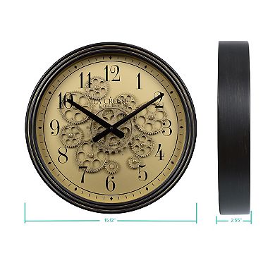 La Crosse Technology 15-in. Quartz Analog Wall Clock with Moving Gears